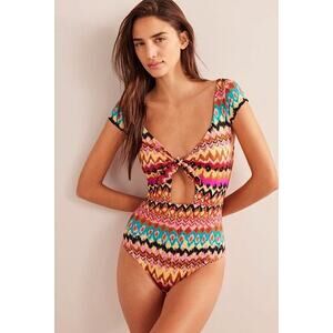 Boden Aztec Cap Sleeve One Piece Swimsuit 10